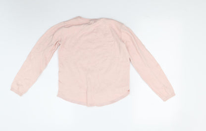 H&M Girls Pink   Pullover Jumper Size 12 Years  - Heart Print