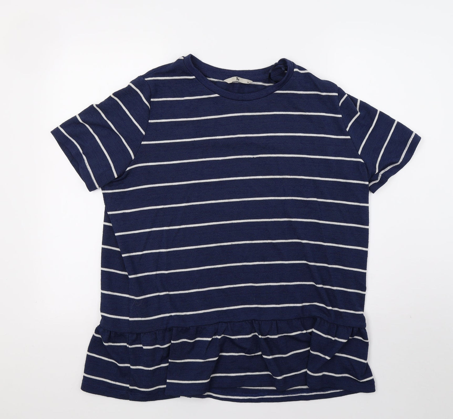 TU Womens Blue Striped  Pullover Jumper Size 16