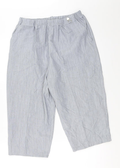 Womens UK Size L Preworn Regular Fit Cropped Grey Trousers