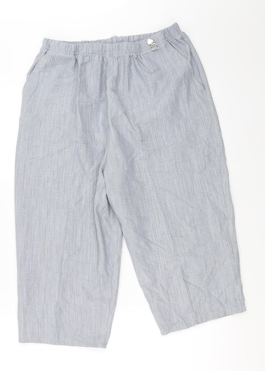 Womens UK Size L Preworn Regular Fit Cropped Grey Trousers