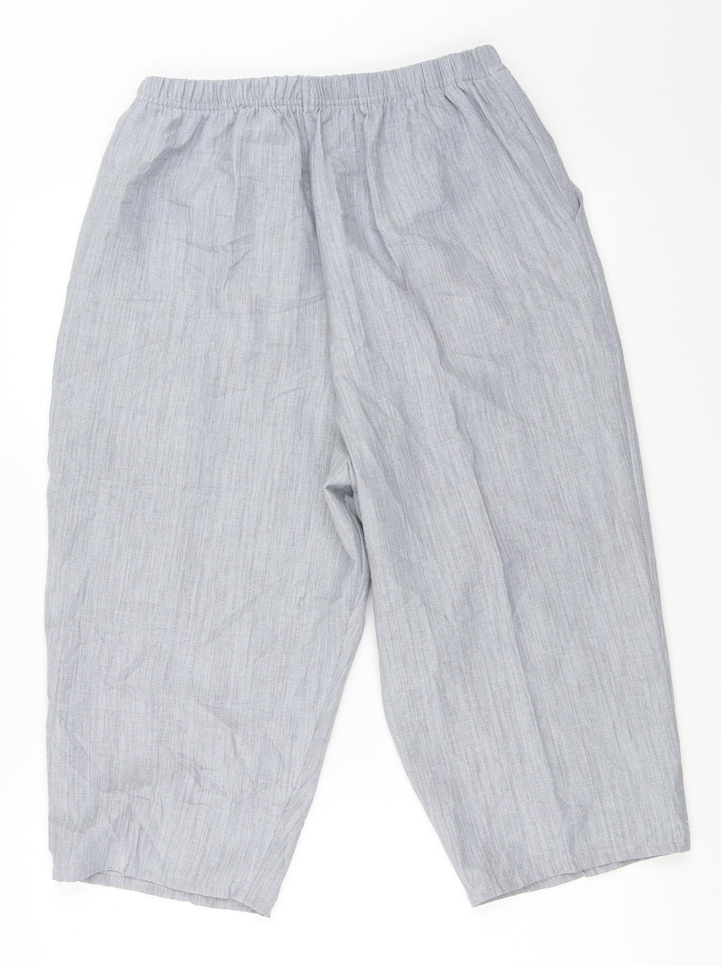 Womens UK Size L Preworn Regular Fit Cropped Grey Trousers