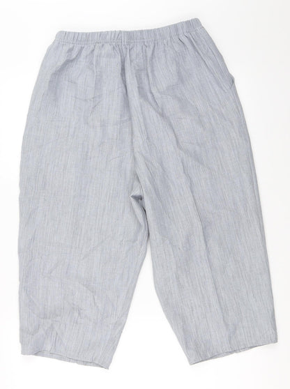 Womens UK Size L Preworn Regular Fit Cropped Grey Trousers