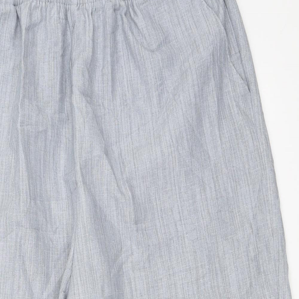 Womens UK Size L Preworn Regular Fit Cropped Grey Trousers