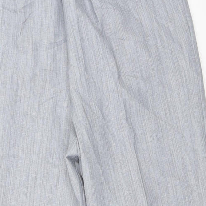 Womens UK Size L Preworn Regular Fit Cropped Grey Trousers