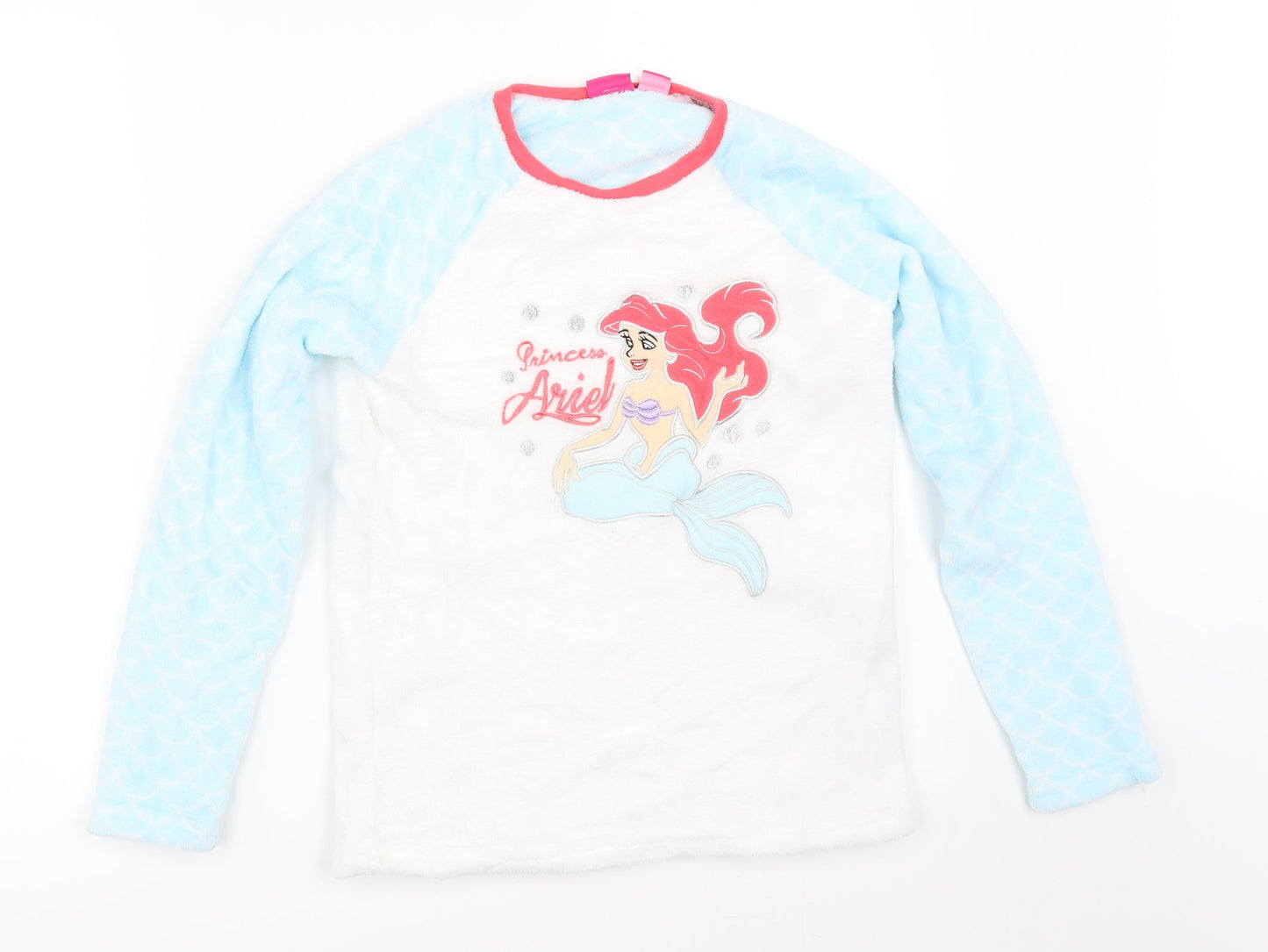 Disney Girls White Solid  Top Pyjama Top Size 10-11 Years  - The Little Mermaid