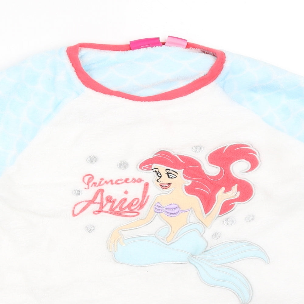 Disney Girls White Solid  Top Pyjama Top Size 10-11 Years  - The Little Mermaid