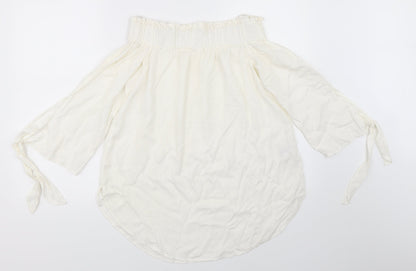 Womens UK Size 34 H&M White Basic Blouse