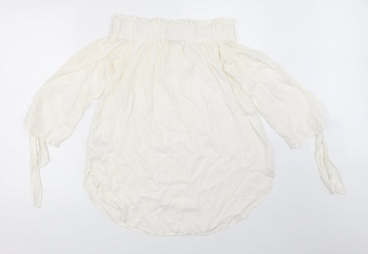 Womens UK Size 34 H&M White Basic Blouse