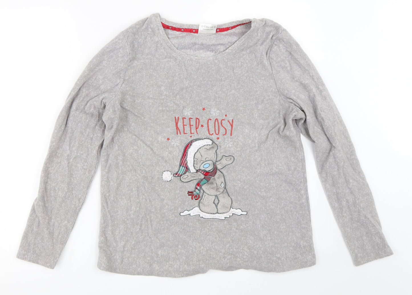 Me To You Womens Grey Solid  Top Pyjama Top Size 12  - christmas