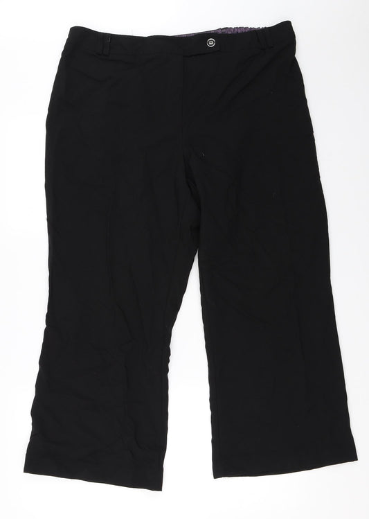 Womens UK Size 20 M&Co Regular Fit  Black Trousers