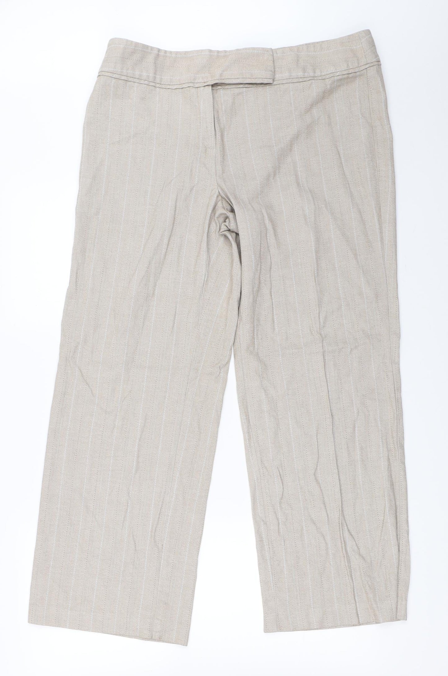 Womens UK Size 18 Marks and Spencer Regular Fit  Beige Trousers