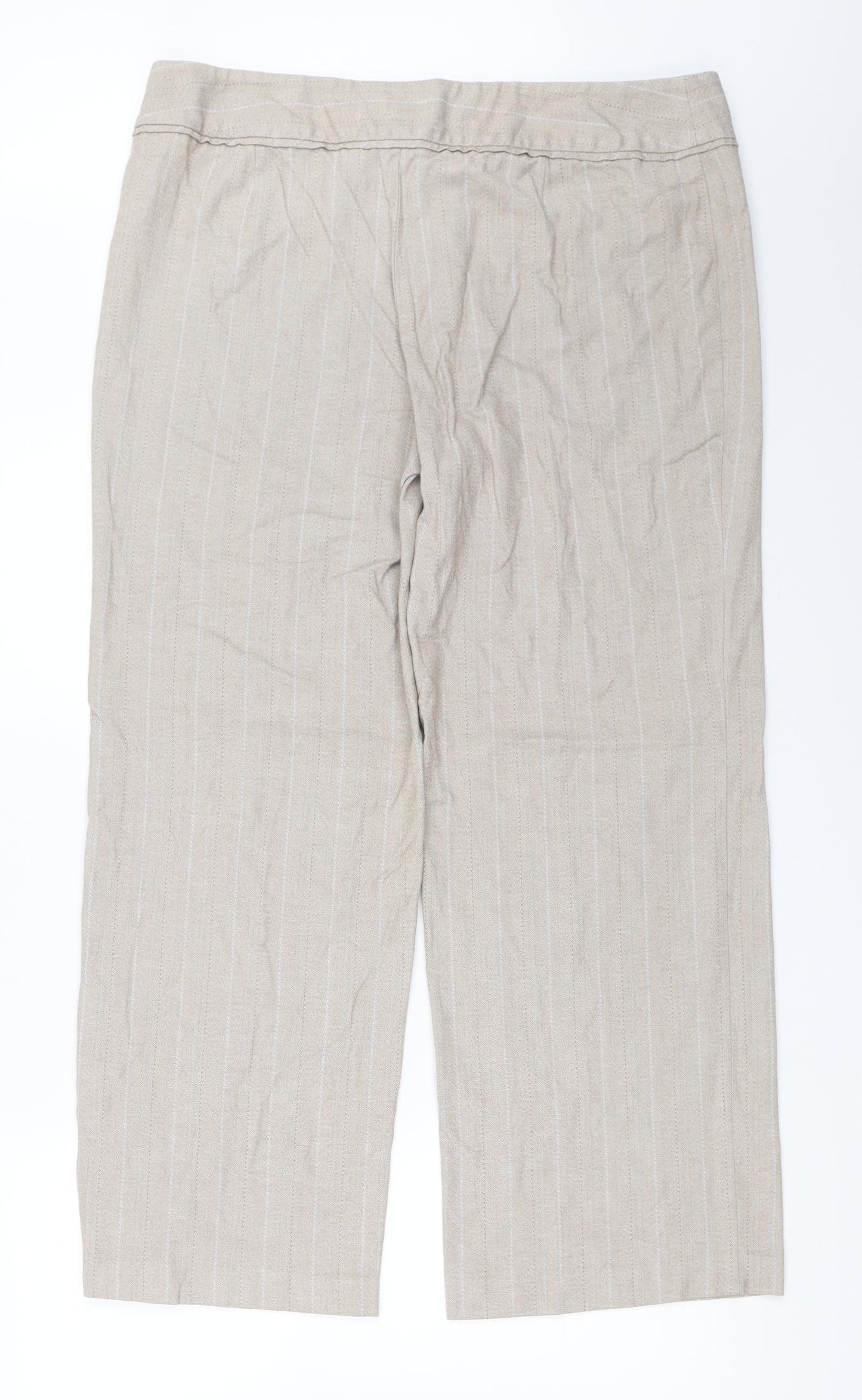 Womens UK Size 18 Marks and Spencer Regular Fit  Beige Trousers