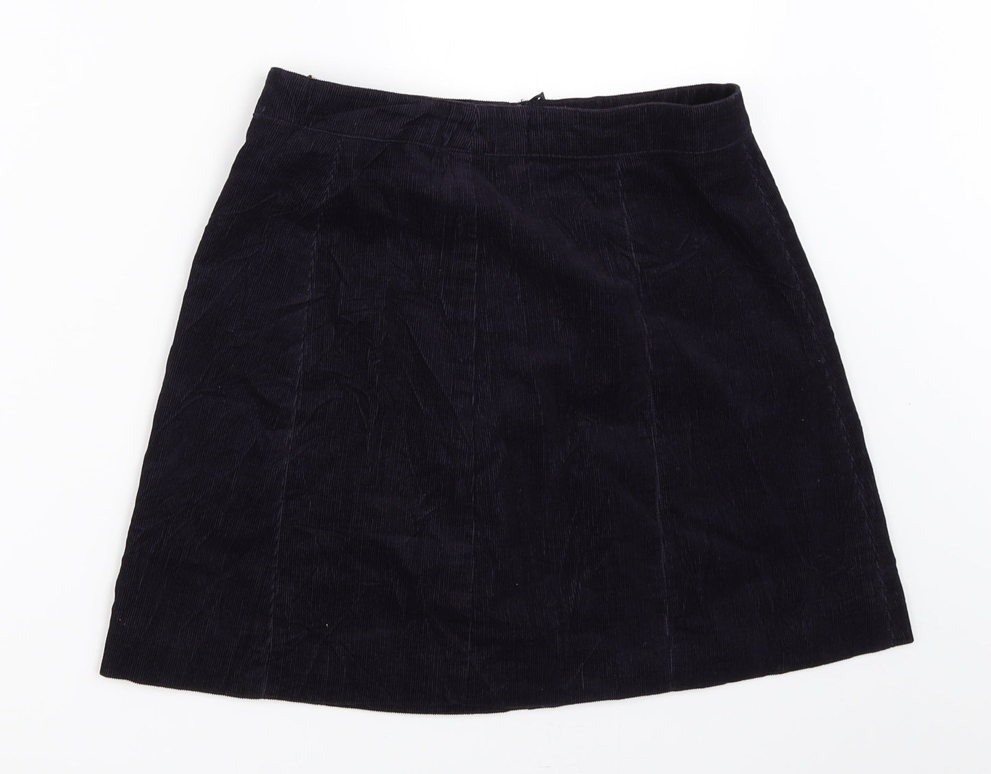 H&M Womens Blue  Corduroy A-Line Skirt Size 8