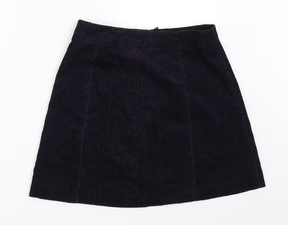 H&M Womens Blue  Corduroy A-Line Skirt Size 8