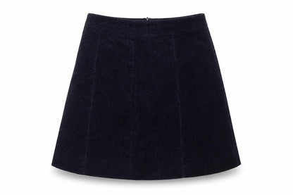 H&M Womens Blue  Corduroy A-Line Skirt Size 8