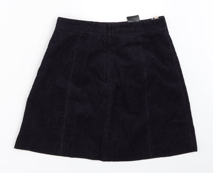 H&M Womens Blue  Corduroy A-Line Skirt Size 8