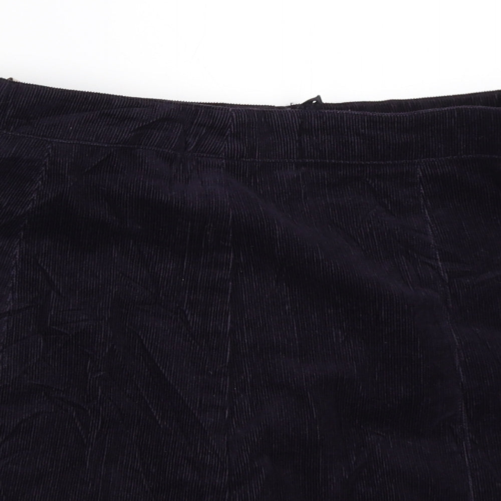 H&M Womens Blue  Corduroy A-Line Skirt Size 8