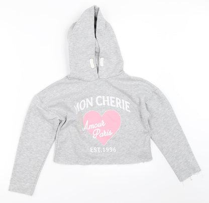 Matalan Girls Grey   Pullover Hoodie Size 9 Years