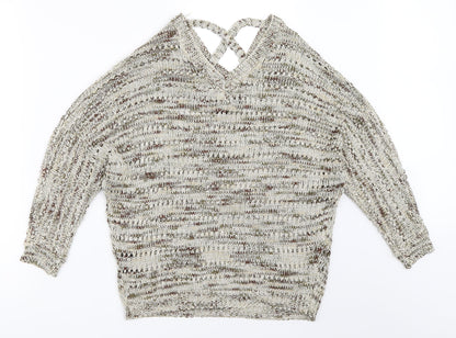 Womens UK Size One Size Millenium Beige Pullover Jumper