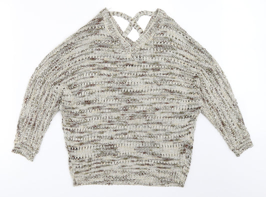 Womens UK Size One Size Millenium Beige Pullover Jumper
