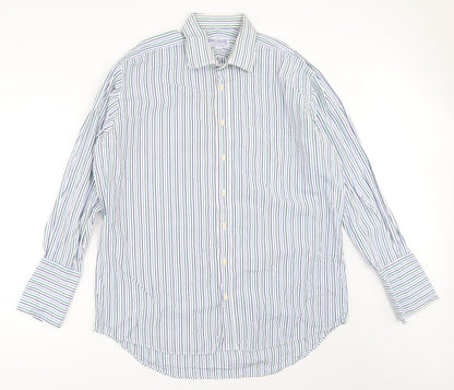 Mens UK Size 17.5 James Meade White  Button-Up Long Sleeve Casual Shirt