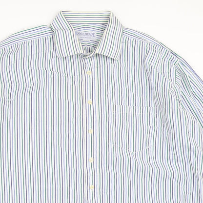 Mens UK Size 17.5 James Meade White  Button-Up Long Sleeve Casual Shirt