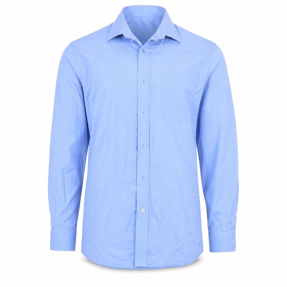 Mens UK Size 15 George Blue  Button-Up Long Sleeve Casual Shirt