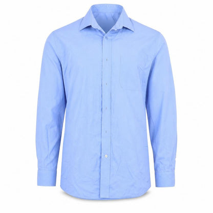 Mens UK Size 15 George Blue  Button-Up Long Sleeve Casual Shirt