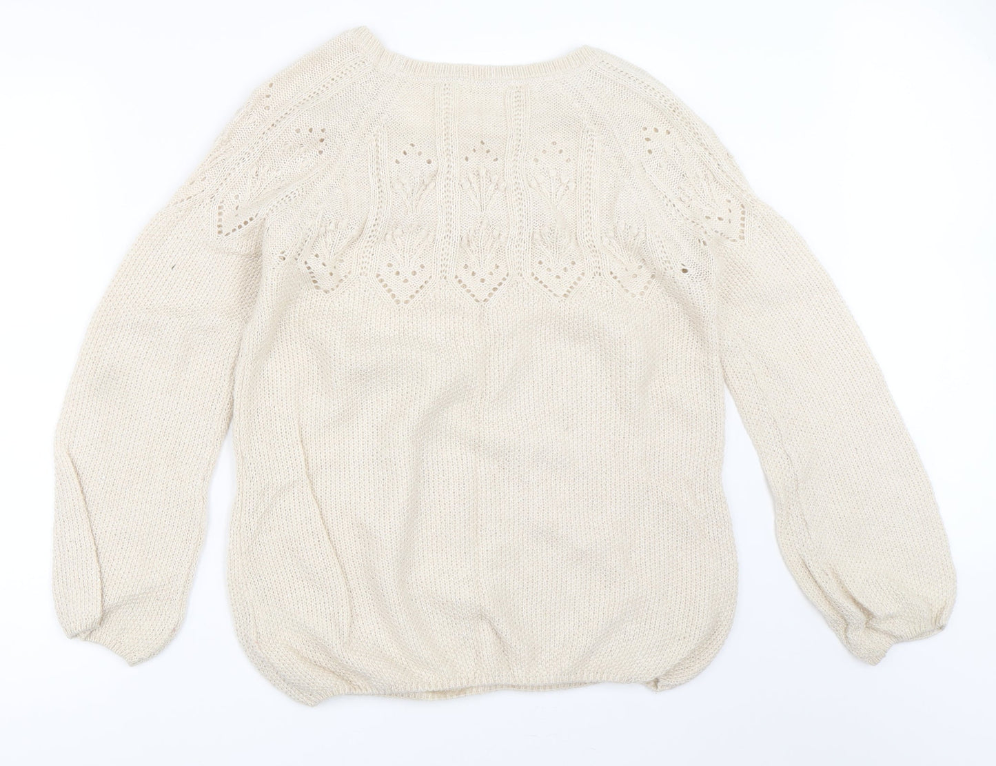 Womens UK Size 12 Marks and Spencer Beige Pullover Jumper