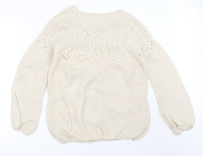 Womens UK Size 12 Marks and Spencer Beige Pullover Jumper