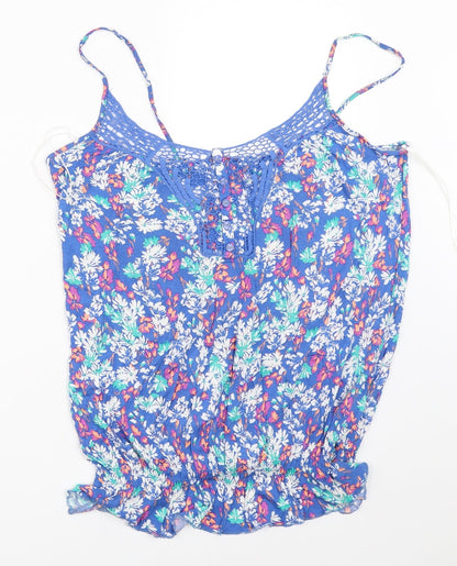 F&F Womens Blue Floral  Camisole Blouse Size 10
