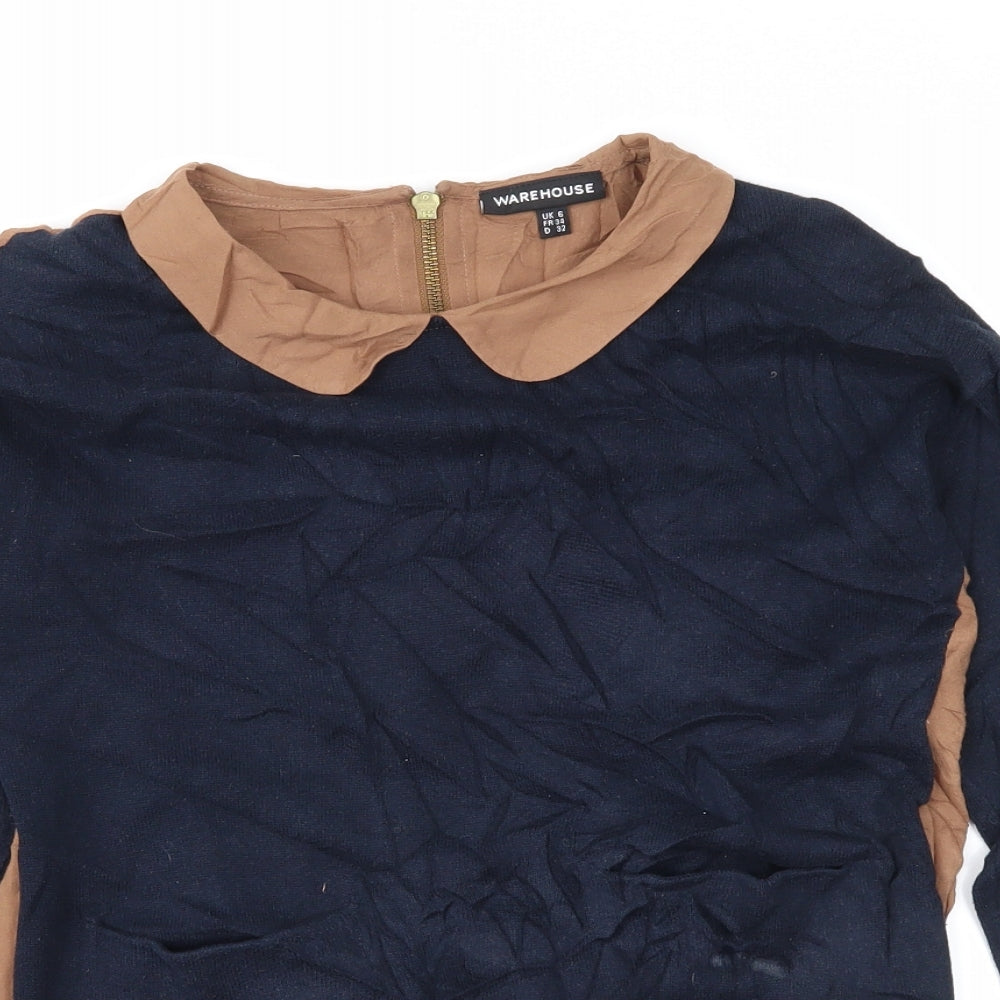 Womens UK Size 6 Warehouse Blue Pullover Jumper