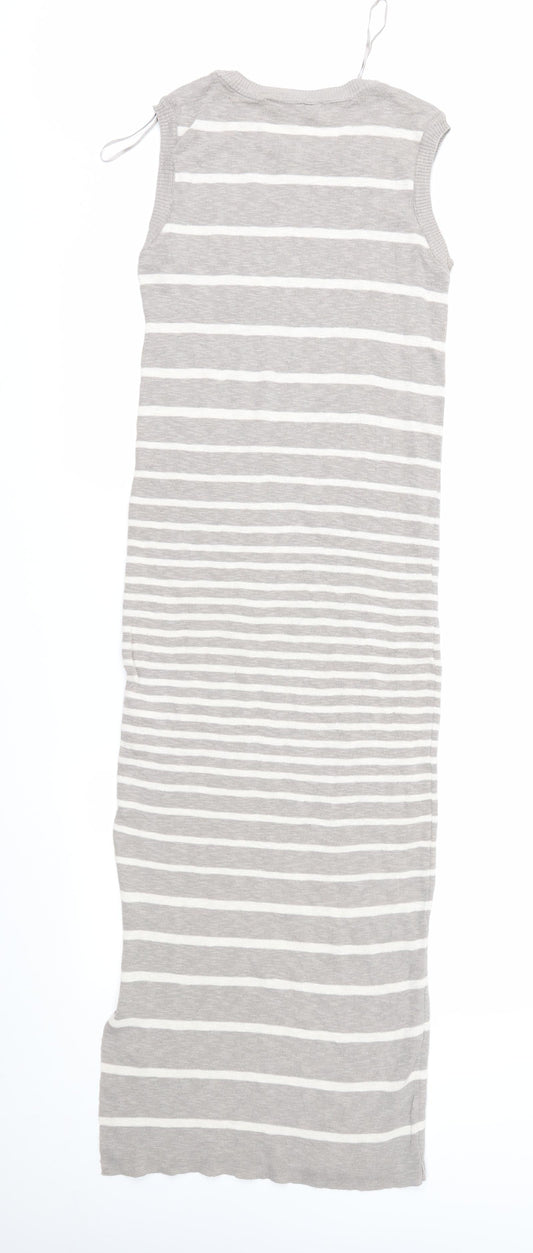 Marks and Spencer Womens Brown Striped Knit Maxi  Size 8