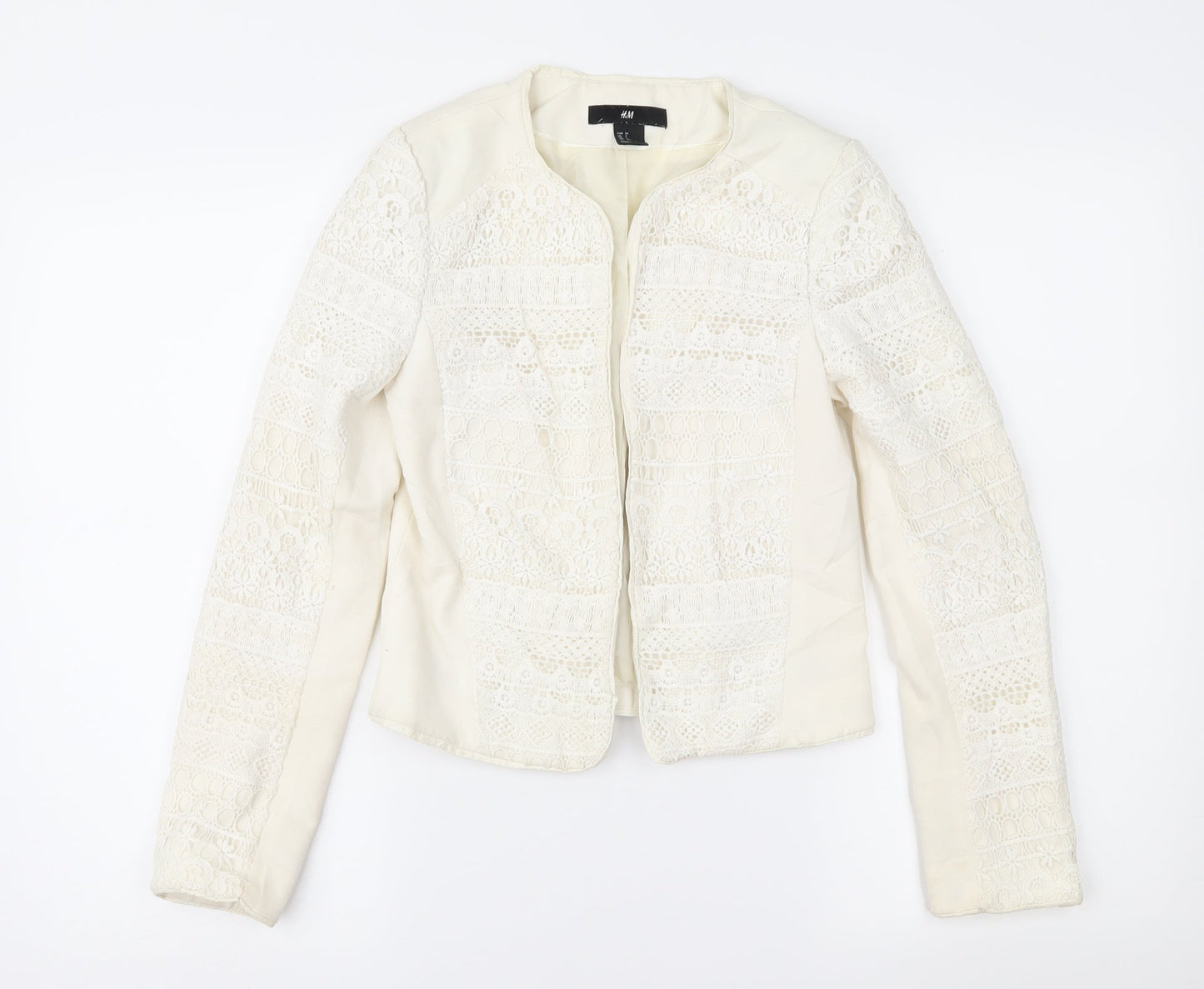 H&M Womens Ivory Geometric  Jacket  Size 4