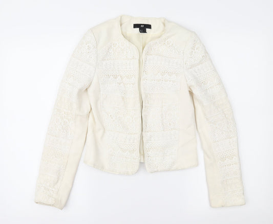 H&M Womens Ivory Geometric  Jacket  Size 4