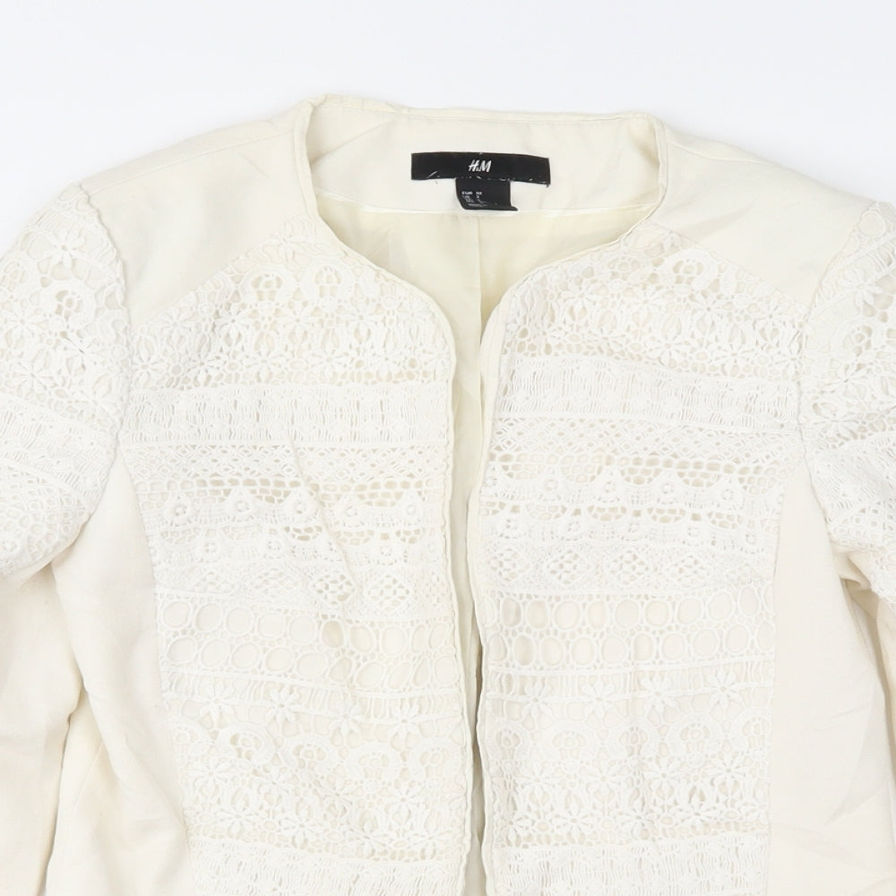 H&M Womens Ivory Geometric  Jacket  Size 4