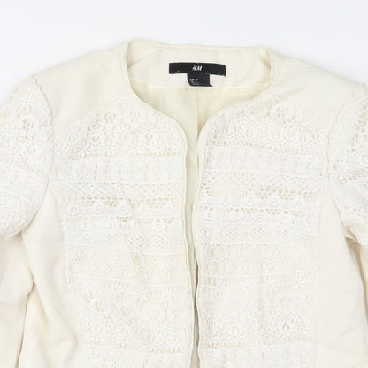 H&M Womens Ivory Geometric  Jacket  Size 4