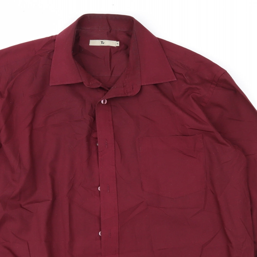 TU Mens Purple    Button-Up Size 16