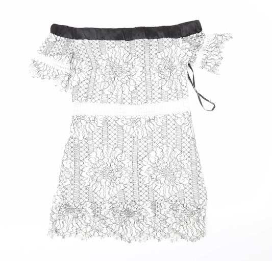FOREVER 21 Womens White Floral Lace Shift  Size S