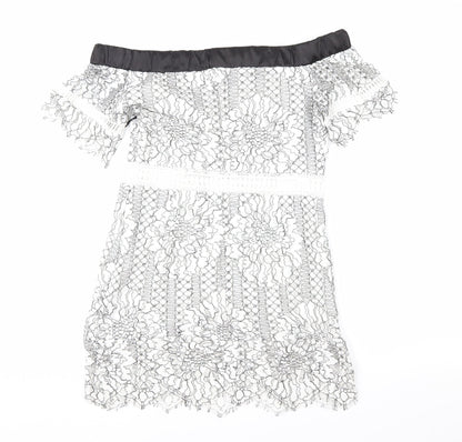 FOREVER 21 Womens White Floral Lace Shift  Size S