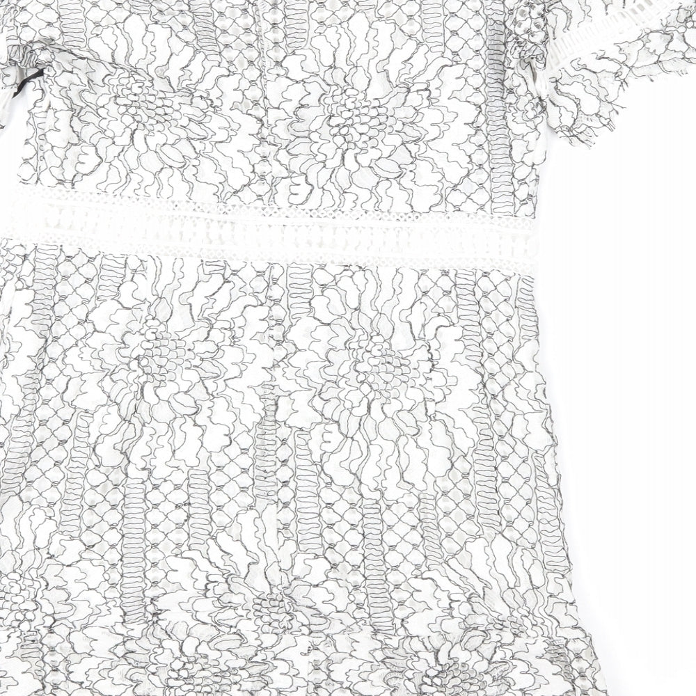 FOREVER 21 Womens White Floral Lace Shift  Size S