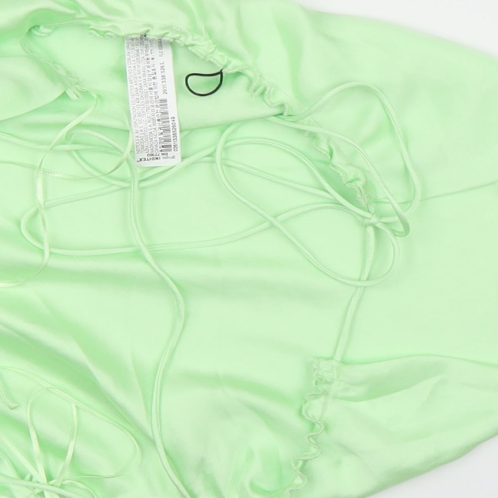 Womens UK Size L Zara Green Basic Blouse