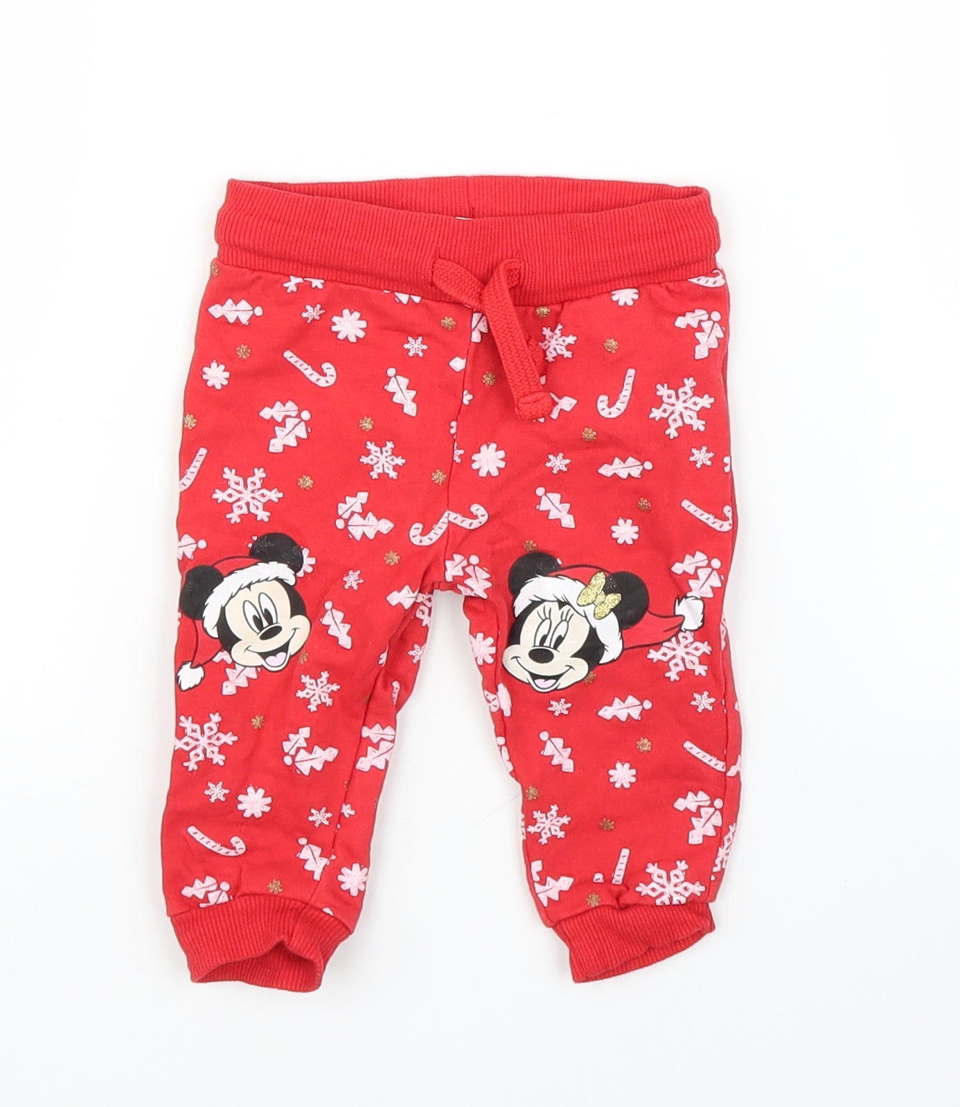 Disney Baby Red   Capri Leggings Size 9 Months  - Christmas