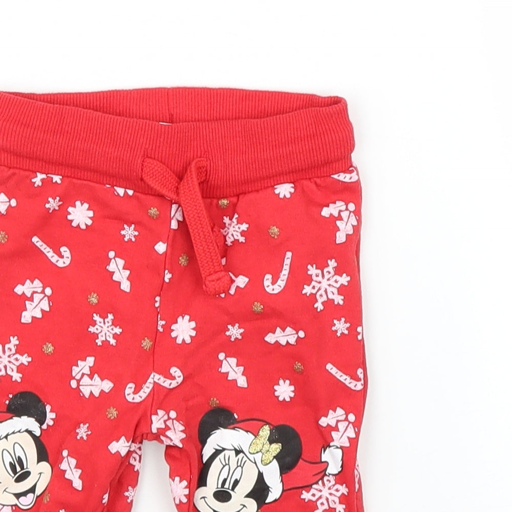 Disney Baby Red   Capri Leggings Size 9 Months  - Christmas
