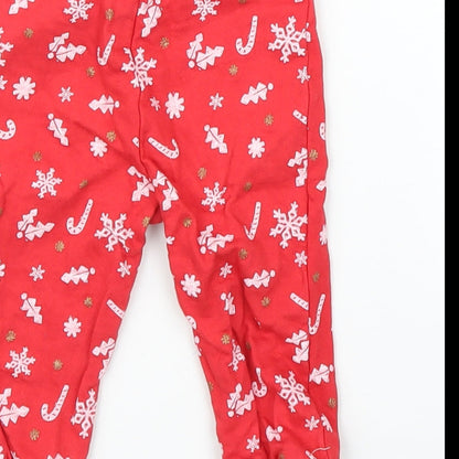 Disney Baby Red   Capri Leggings Size 9 Months  - Christmas