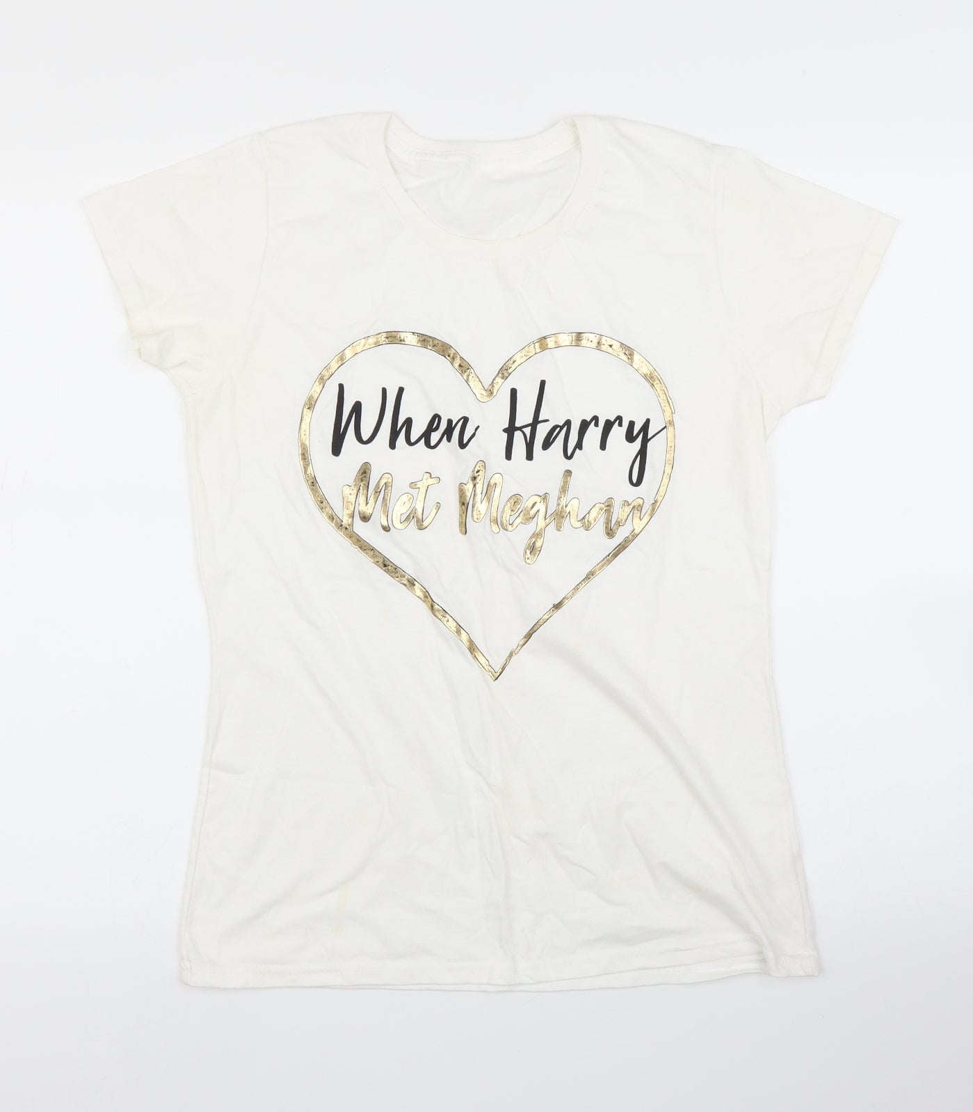 Womens UK Size S Preworn White Basic T-Shirt