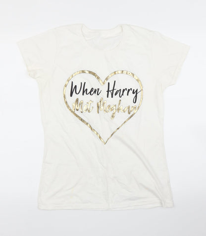 Womens UK Size S Preworn White Basic T-Shirt