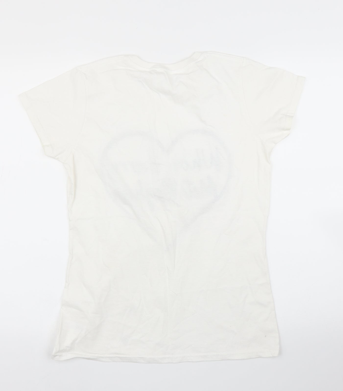 Womens UK Size S Preworn White Basic T-Shirt