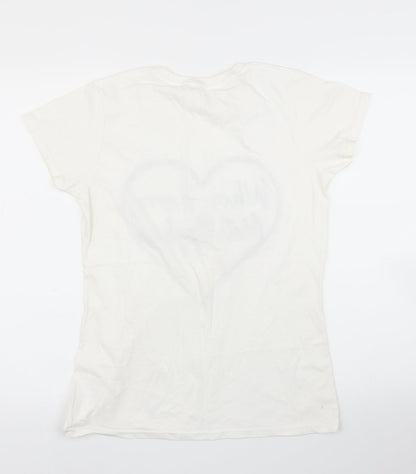 Womens UK Size S Preworn White Basic T-Shirt