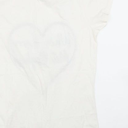 Womens UK Size S Preworn White Basic T-Shirt